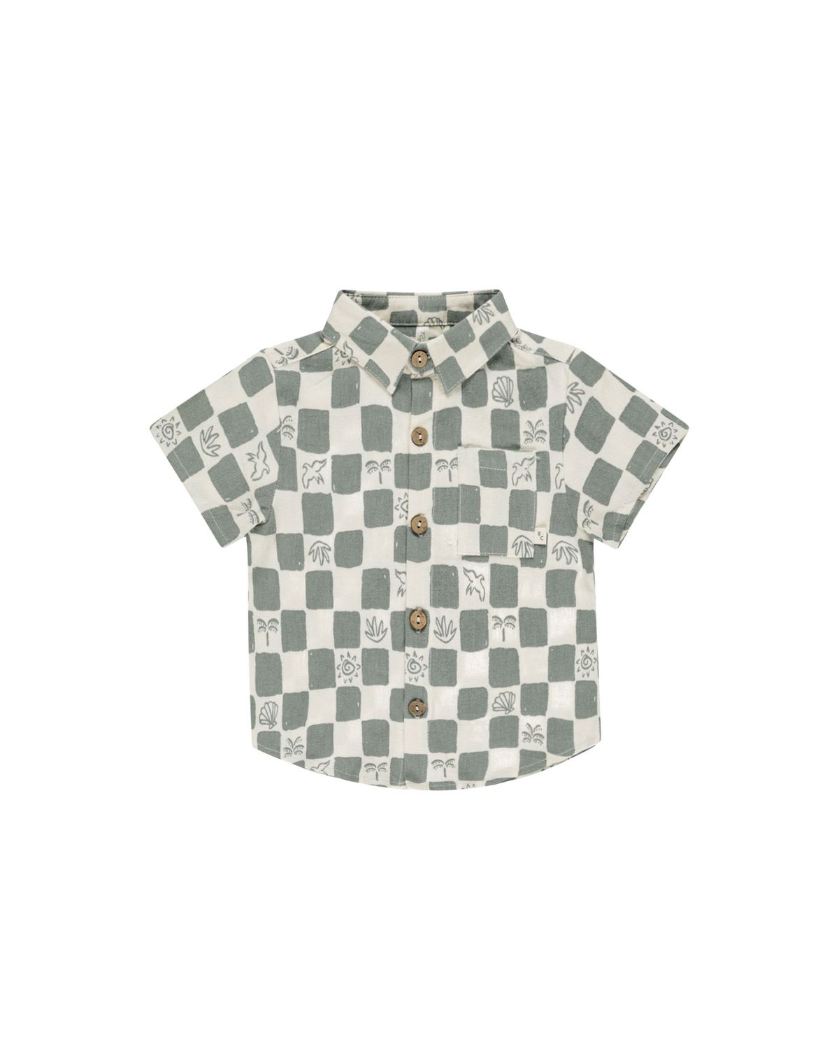 Collared Short Sleeve Shirt Coastal Check