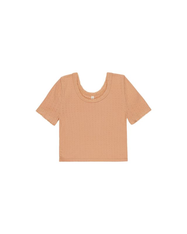Pointelle Tee Grapefruit