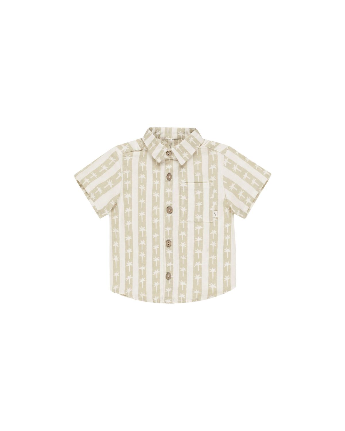 Collared Short Sleeve Baby Shirt Palm Stripe