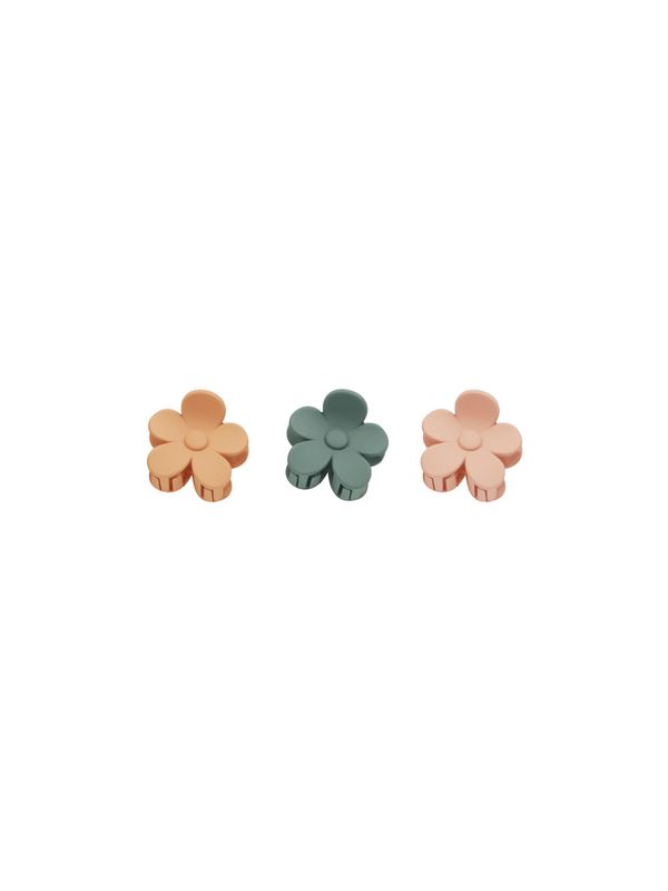 Flower Hair Clip Set Grapefruit, Eucalyptus, Pink