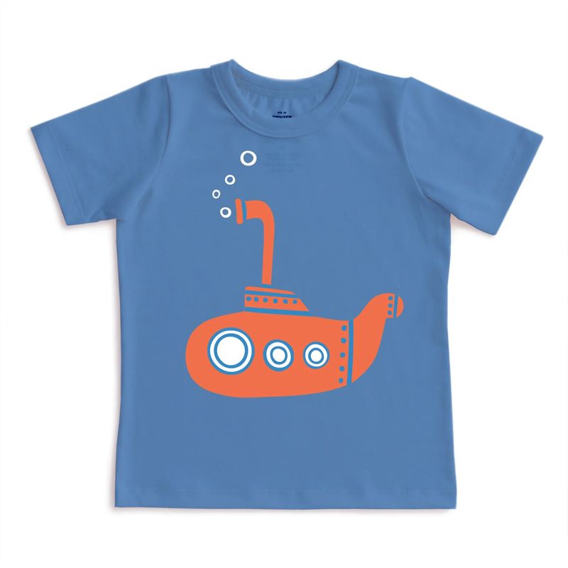 Short Sleeve Graphic Baby Tee  Submarine Lake Blue