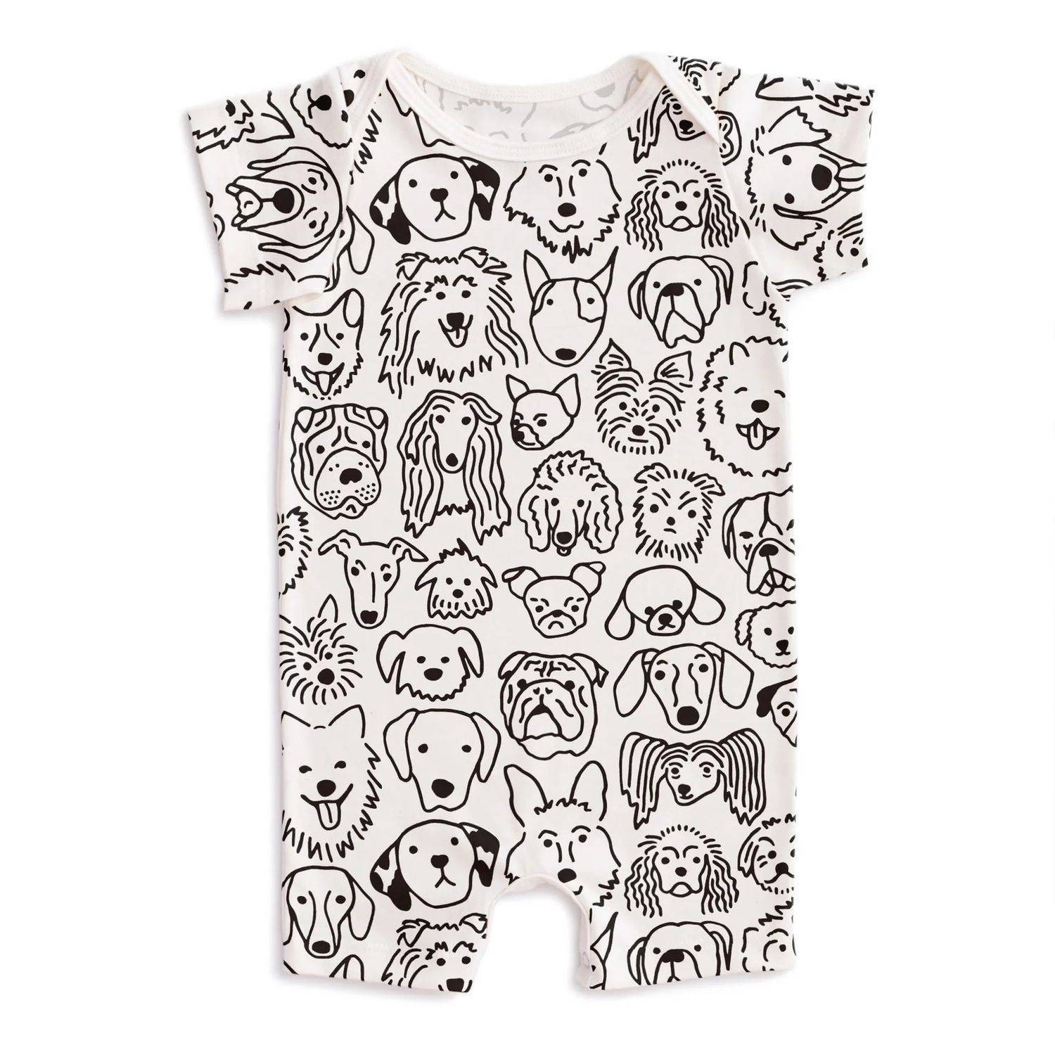Summer Romper Dogs Black 