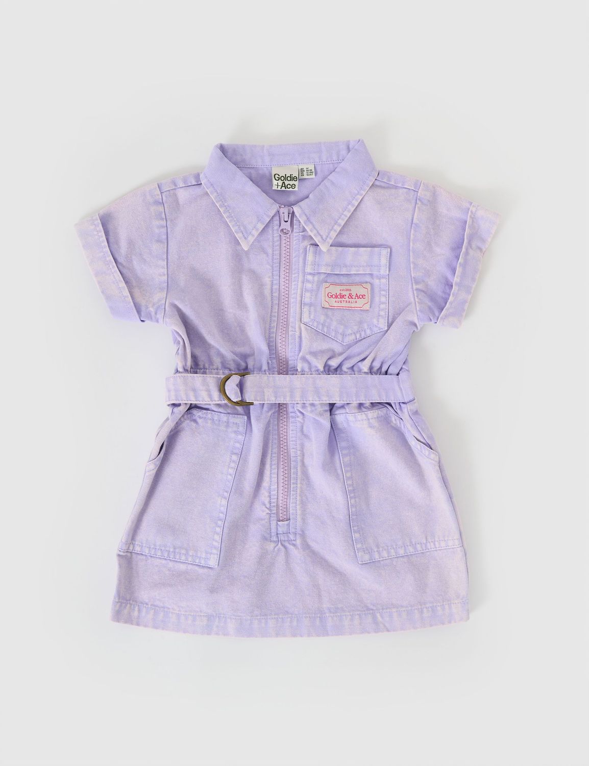 Piper Denim Belted Dress Mauve