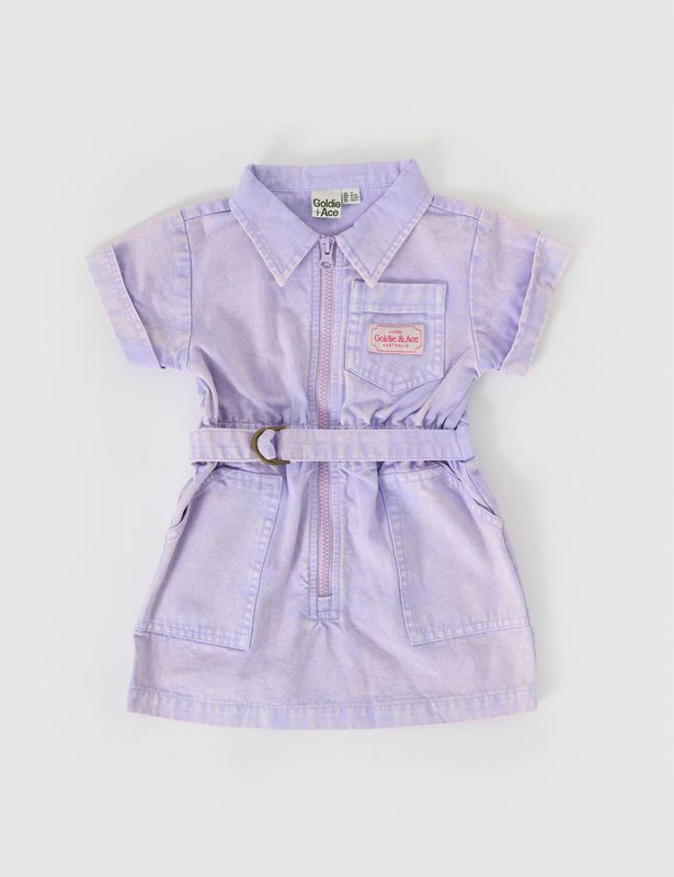 Piper Denim Belted Dress Mauve