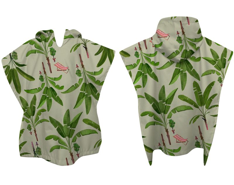 Platanal Verde Beach Towel Poncho