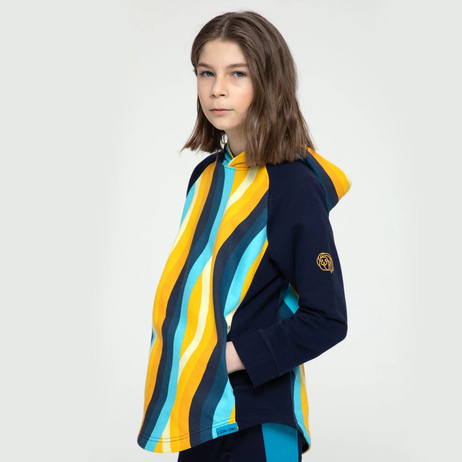 EveryWear Hoodie - Gold/Marine Navy Stripe