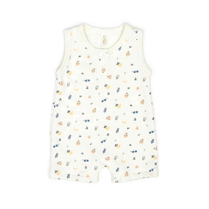 Sleeveless Romper Natural Picnic