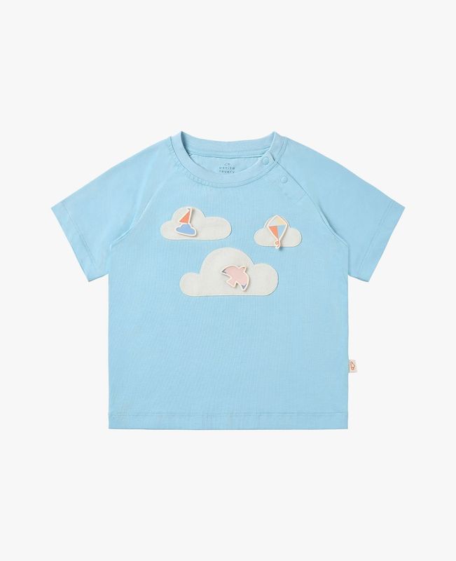 Quick Dry Cooling Cotton Raglan Short Sleeve Tee Forget-Me-Not