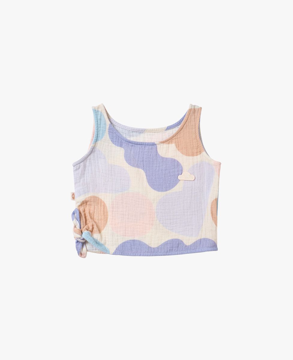 Wrinkled Muslin Tank Top Cloudy Seashells
