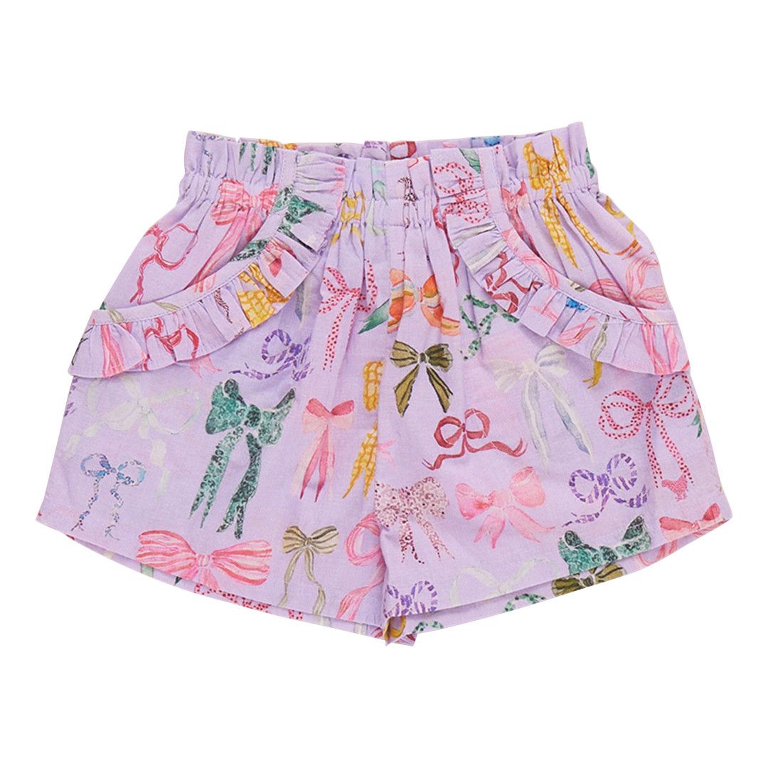 Ruffle Theodore Short Lavender Watercolor Bows
