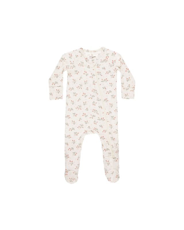 Bamboo Zip Footie Strawberries