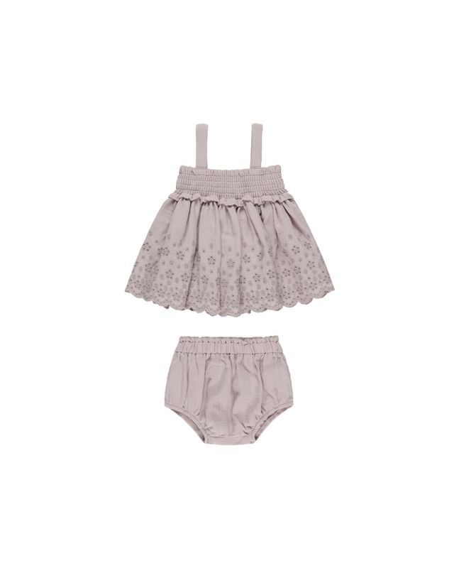 Mae Smocked Top + Bloomer Set Lavender