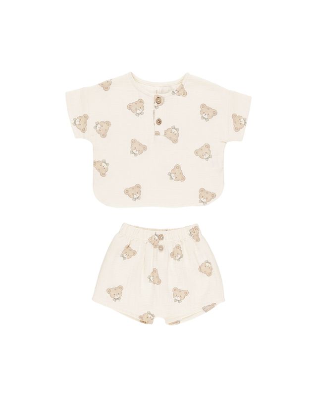 Woven Boxy Top + Short Set Teddy