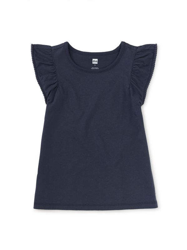 Pom-Pom Flutter Top Indigo