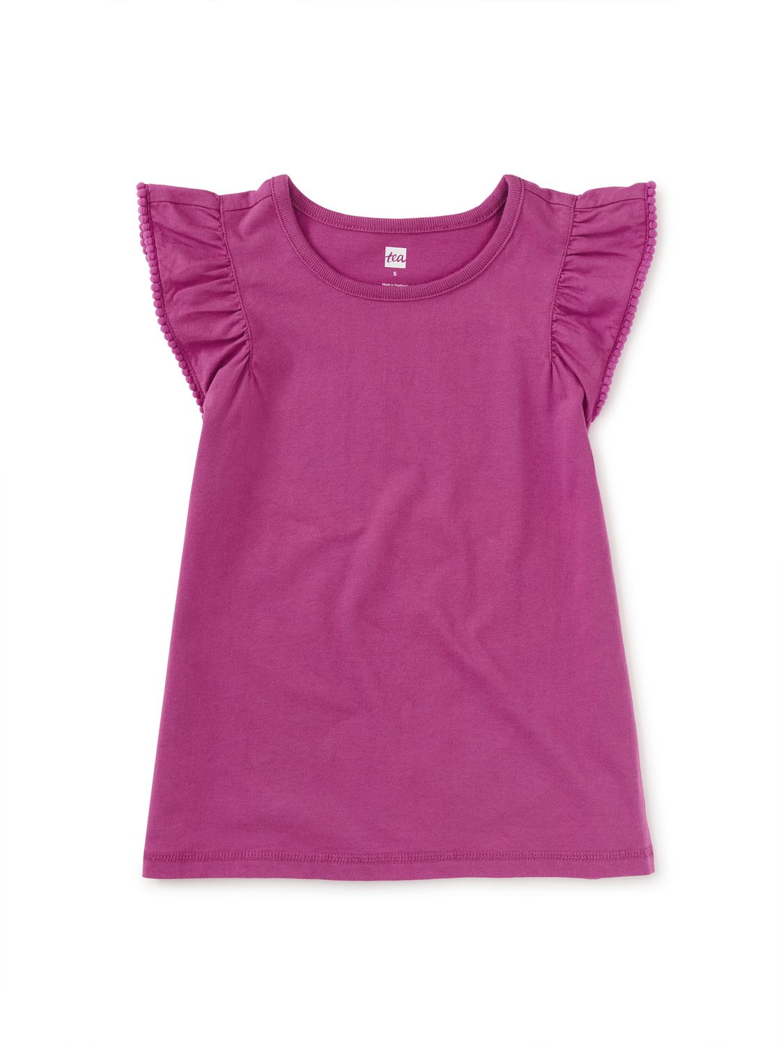 Pom-Pom Flutter Top Mulberry