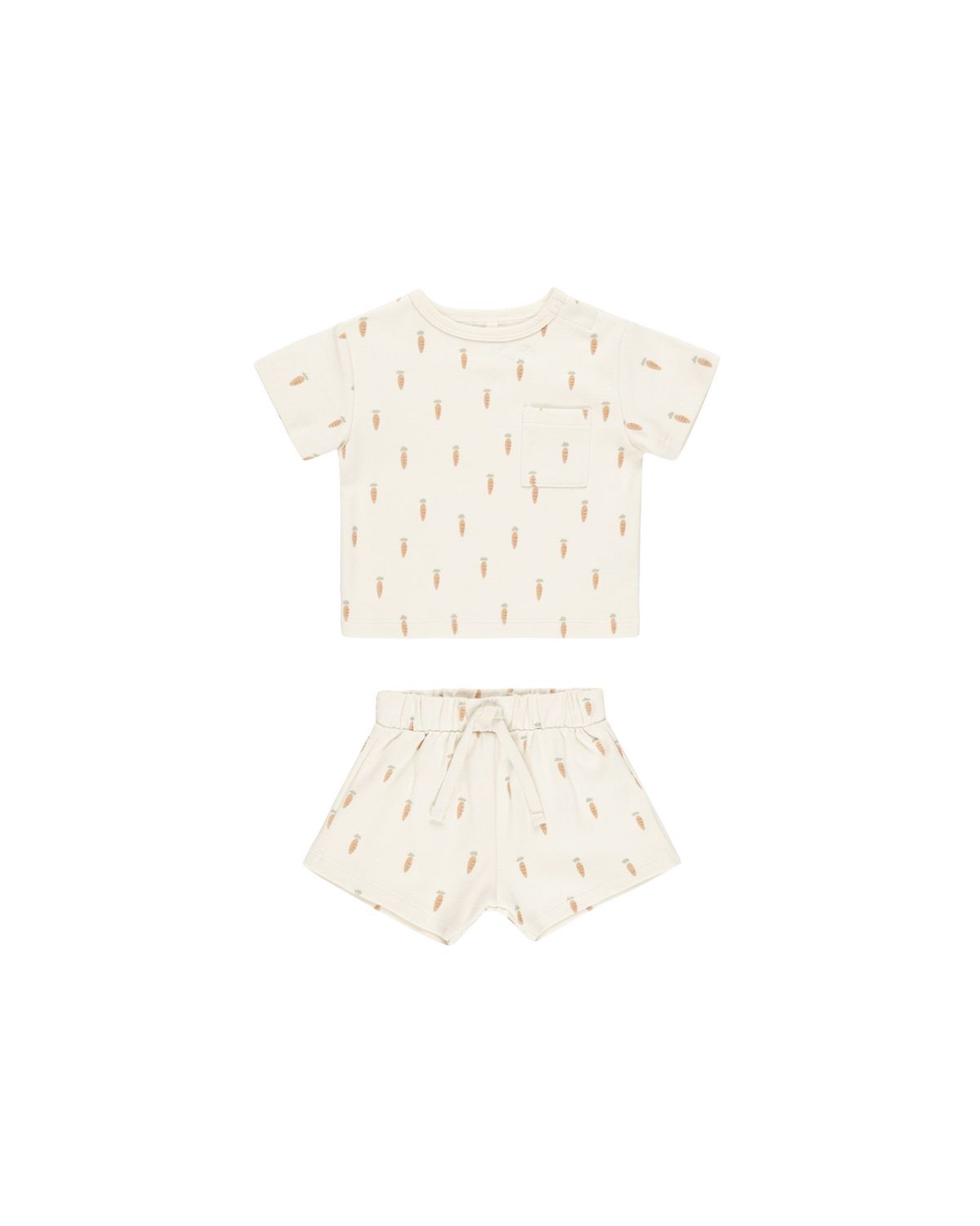 Boxy Pocket Tee + Short Set Carrots