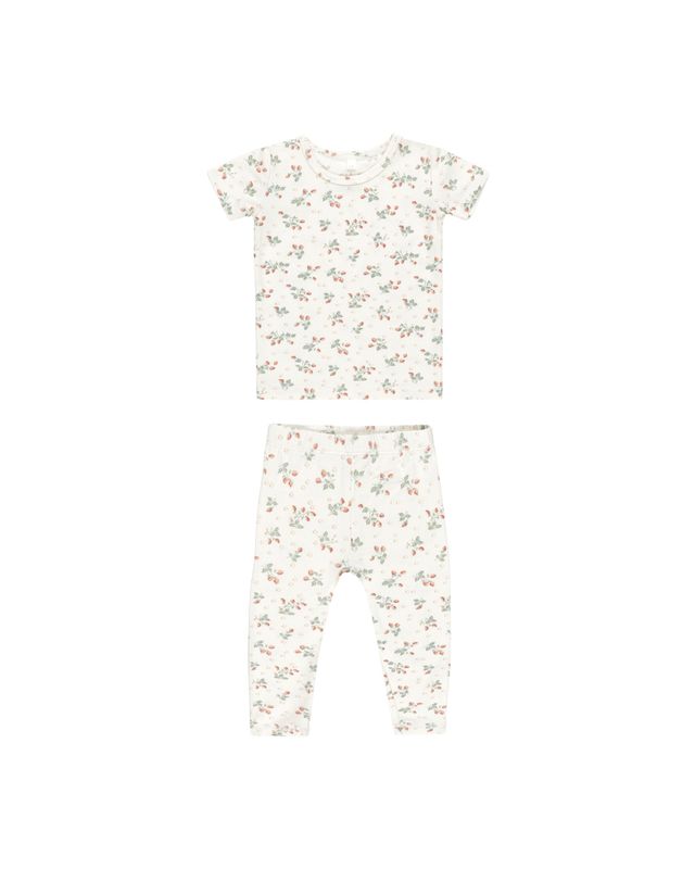 Bamboo Short Sleeve Pajama Set Strawberries
