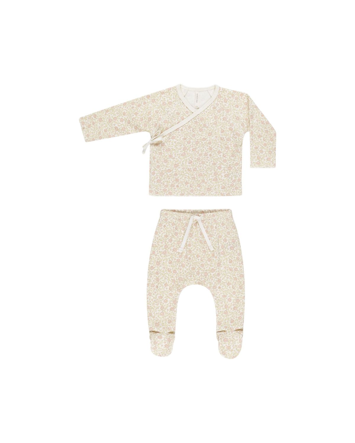 Wrap Top + Footed Pant Set Primrose