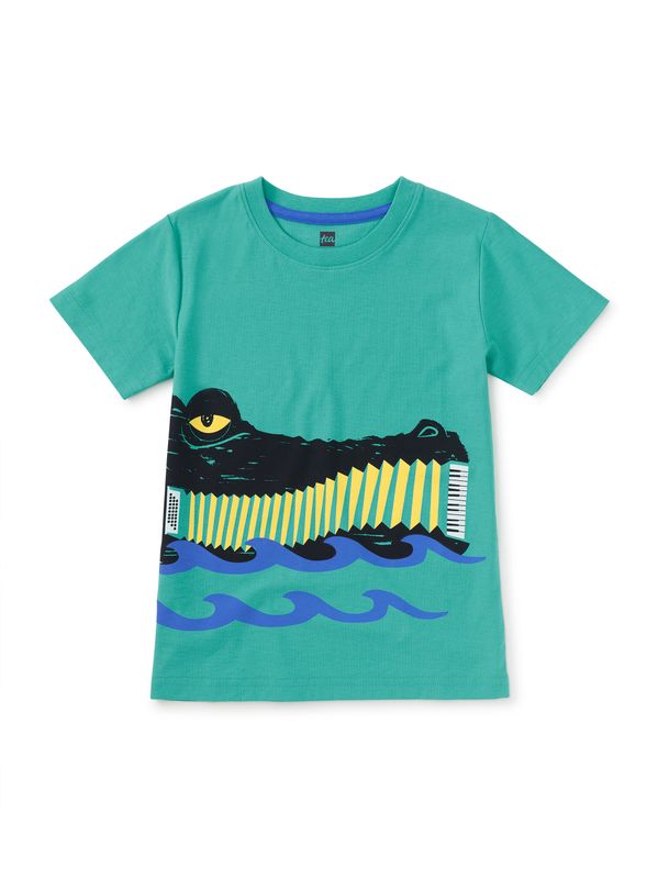 Accordion Croc Graphic Tee Light Laguna