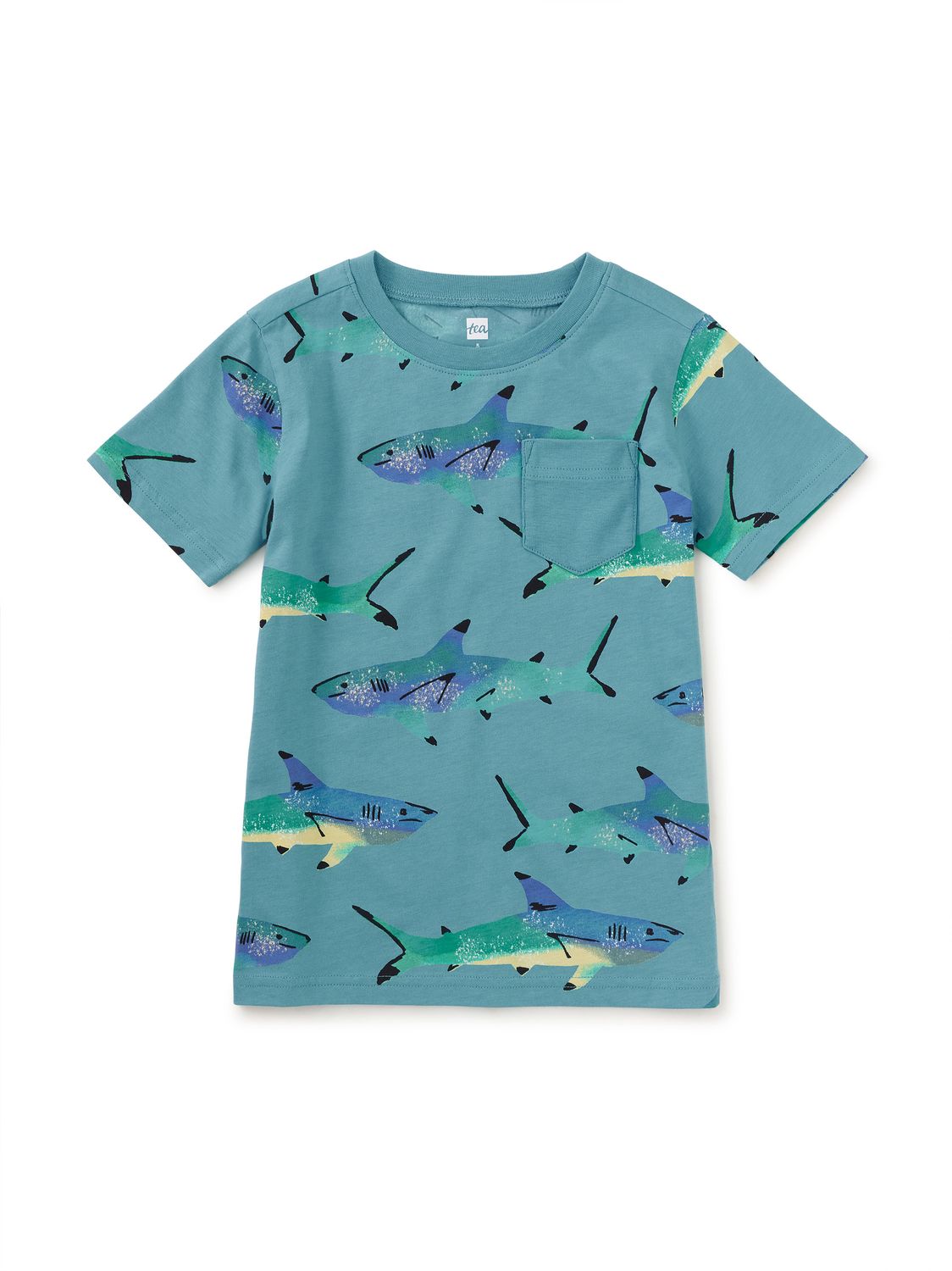 Printed Pocket Tee Painted Shark