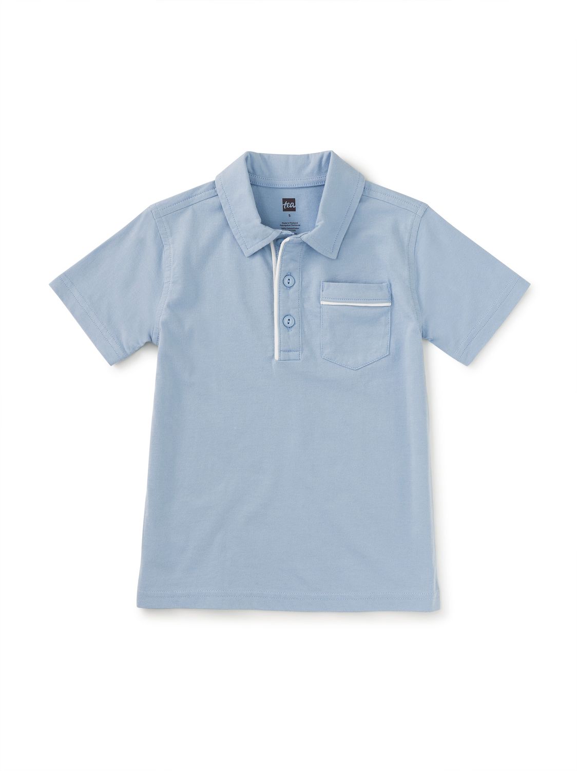 Piped Polo Blue Fog