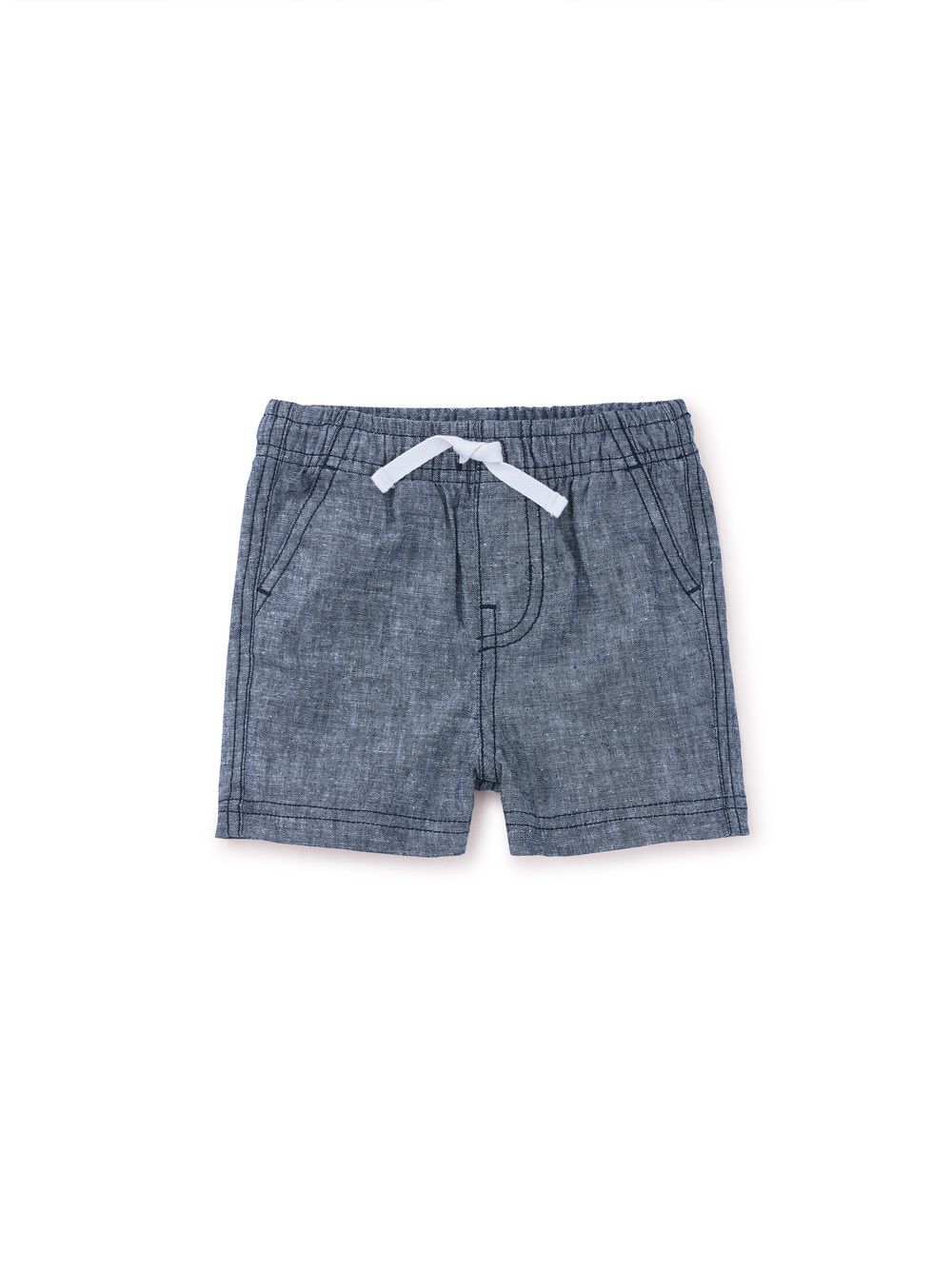 Chambray Sport Baby Shorts Indigo