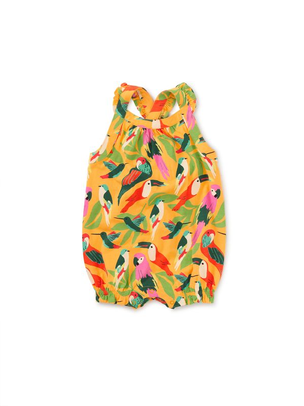 Cross-Back Baby Romper Wild Birds