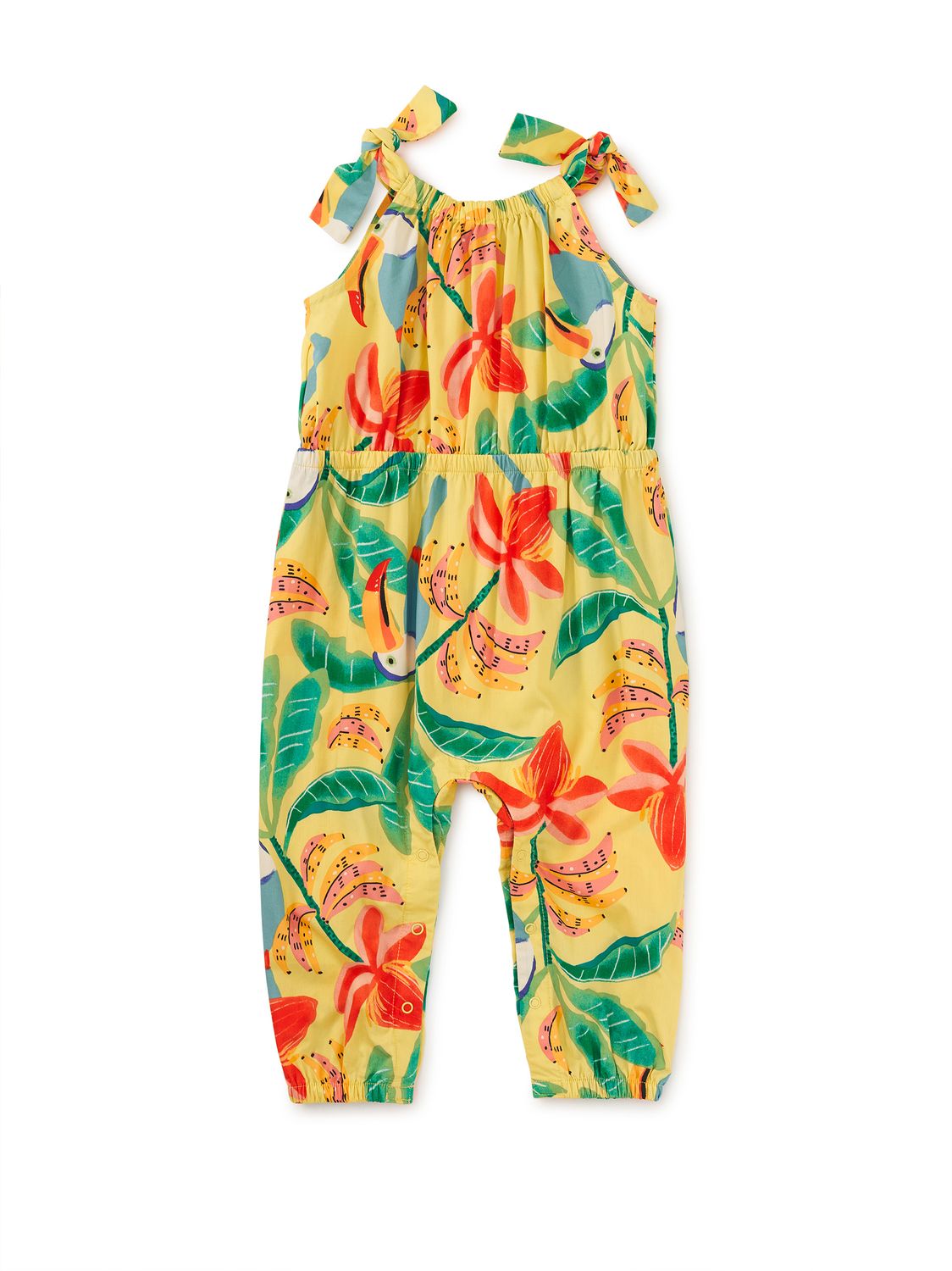 Tie Shoulder Baby Romper Toucan Banana Tree