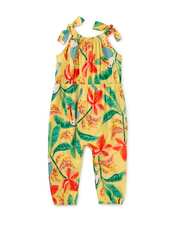 Tie Shoulder Baby Romper Toucan Banana Tree