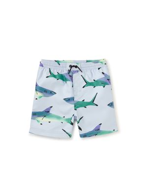 Mid-Length Swim Trunks Painted Sharks