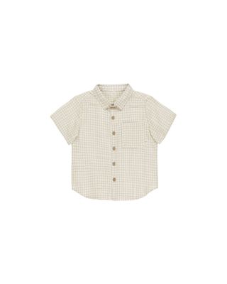 Collared Short Sleeve Shirt Grid