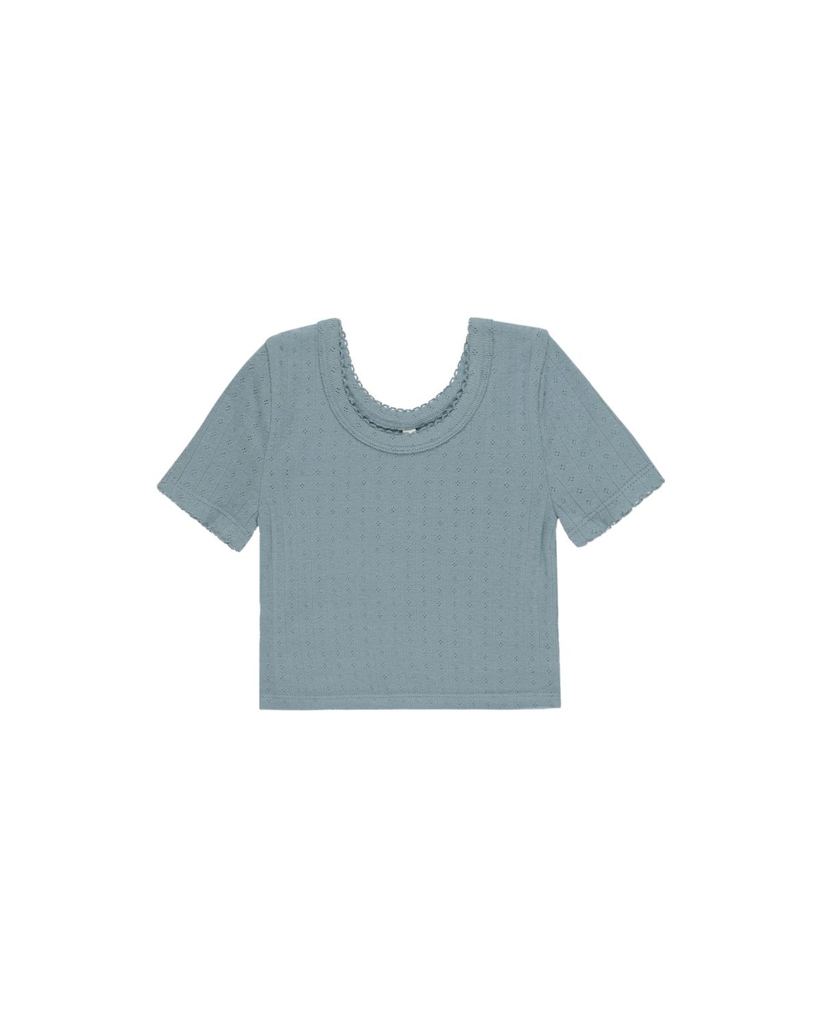 Pointelle Tee Ocean
