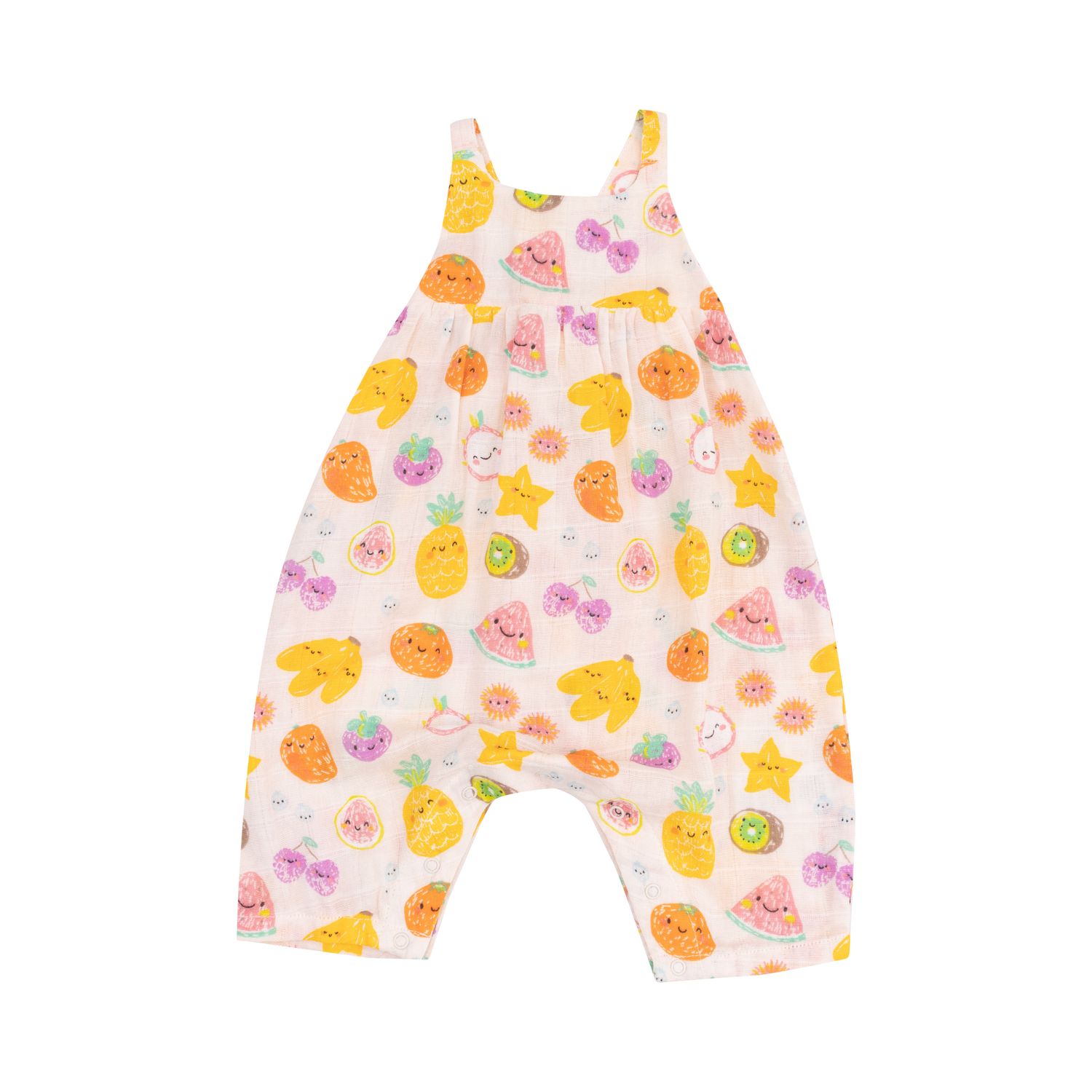 Tropical Market Fruit Tie Back Romper