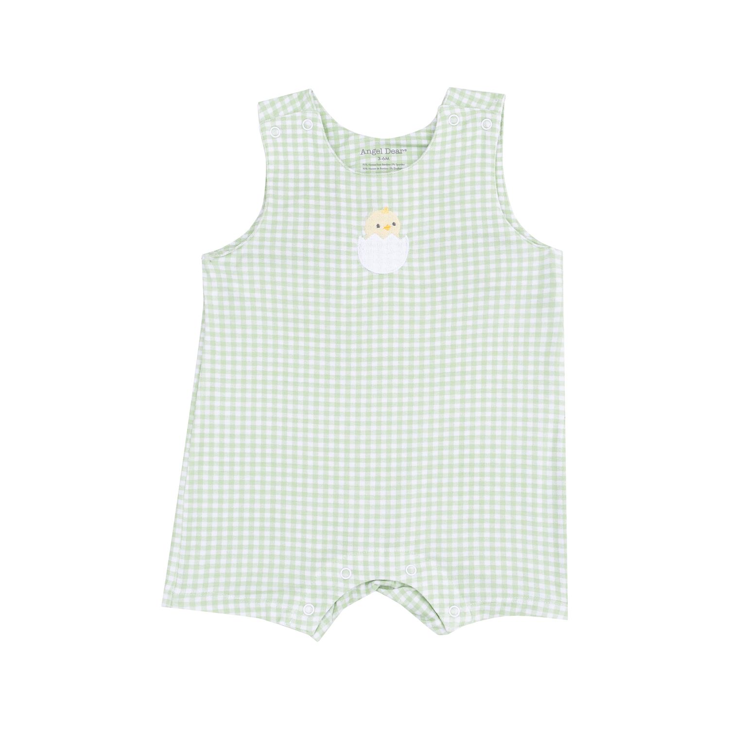 Mini Gingham Sleeveless Shortie Romper W/ Applique