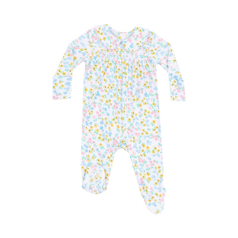 Caroline&#39;s Calico Smocked Peter Pan Footie