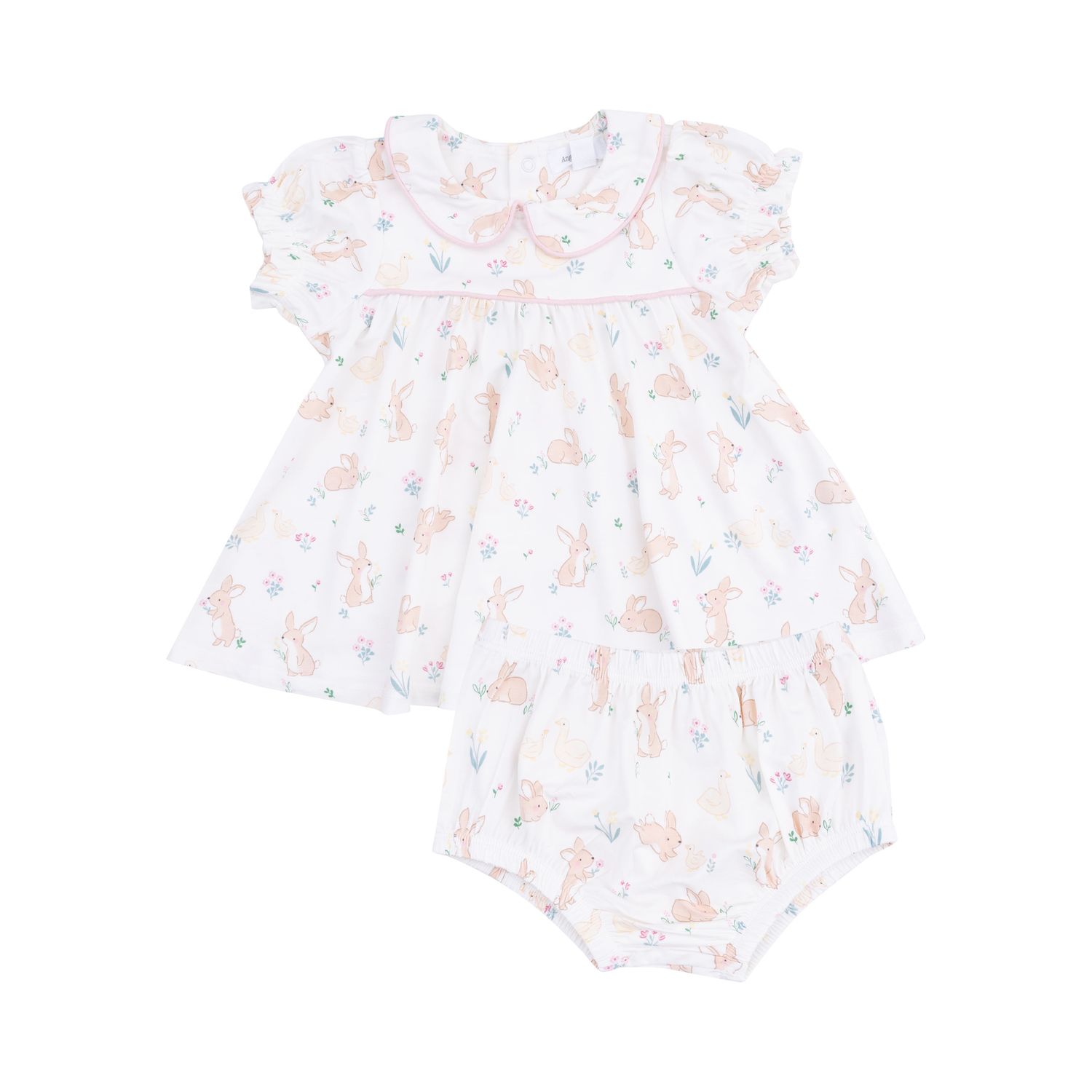 Bunny And Duck Classic Puff Sleeve Baby Doll Dress