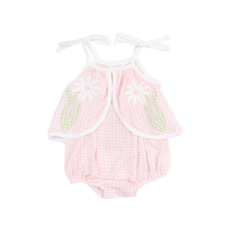 Mini Gingham Swing Front Sunsuit W/ Applique
