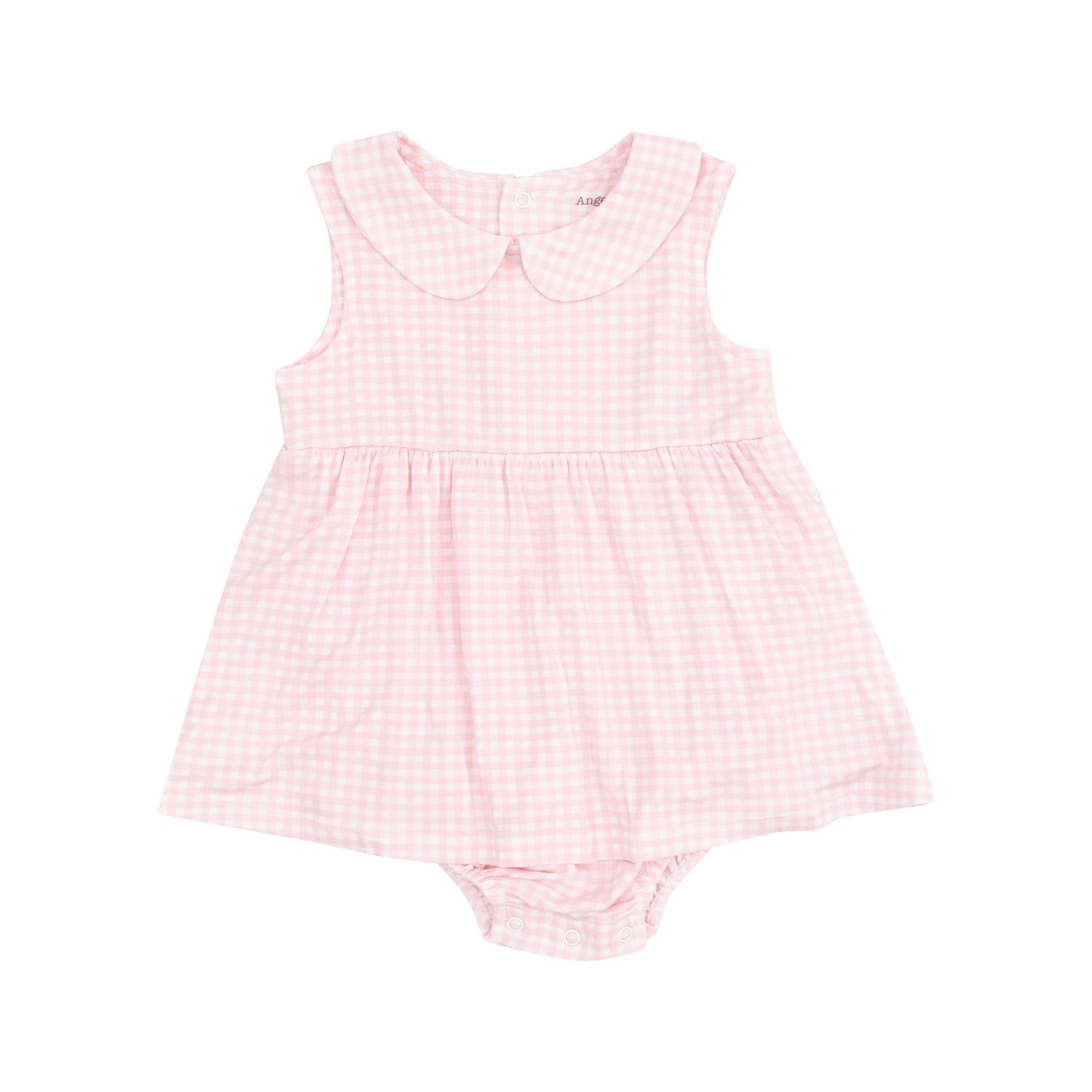 Mini Gingham Peter Pan Collar Bubble W/ Skirt