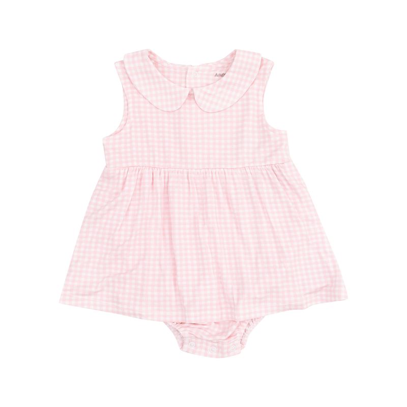 Mini Gingham Peter Pan Collar Bubble W/ Skirt