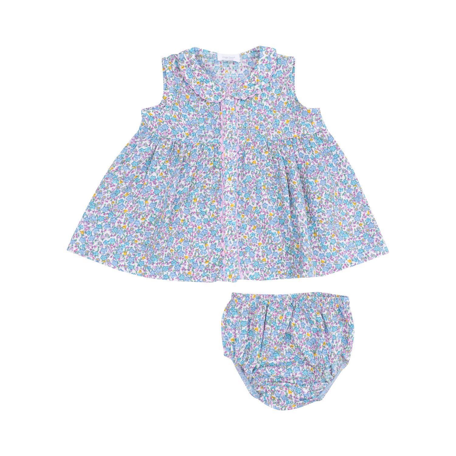 The Jill- Peter Pan Button Front Dress Flowers and Berries