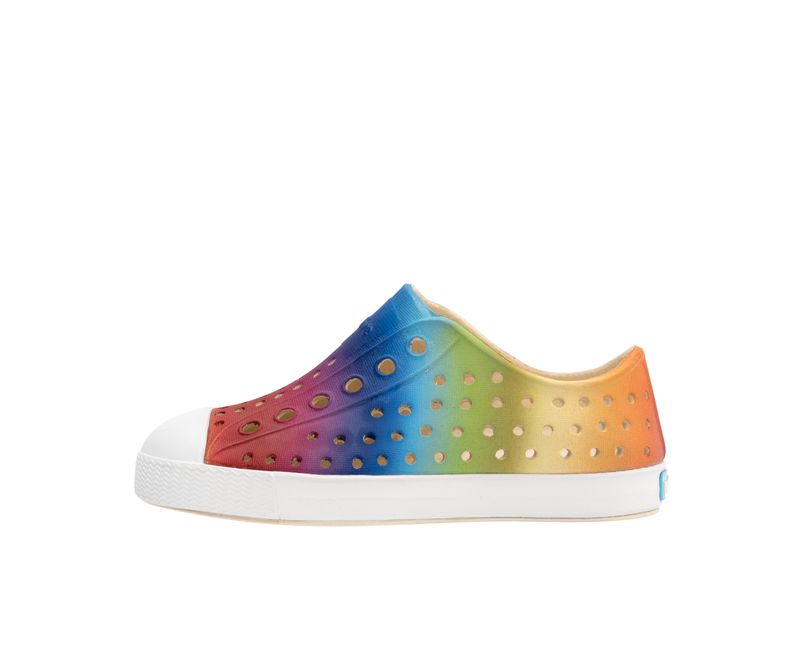 Jefferson Print Shoes Bone White/Shell White/Rainbow Gradient Child