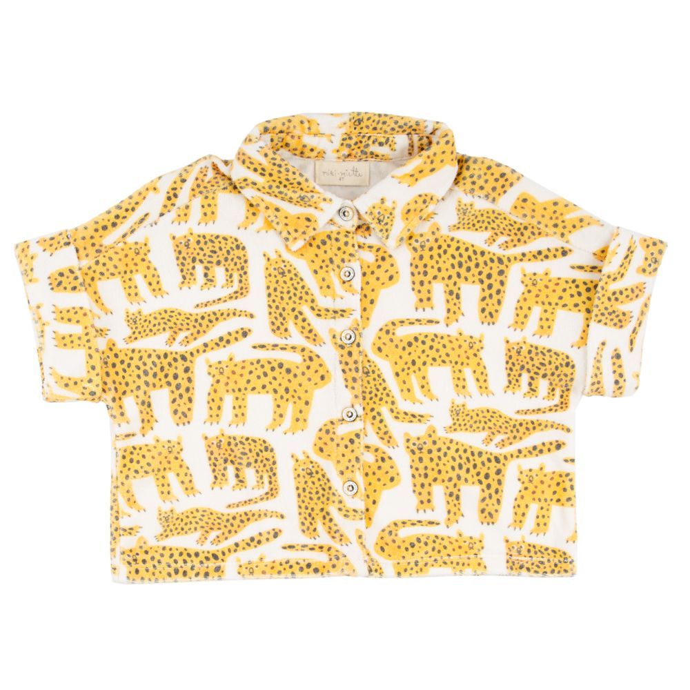 Drew Boxy Baby Button Down Cheetah
