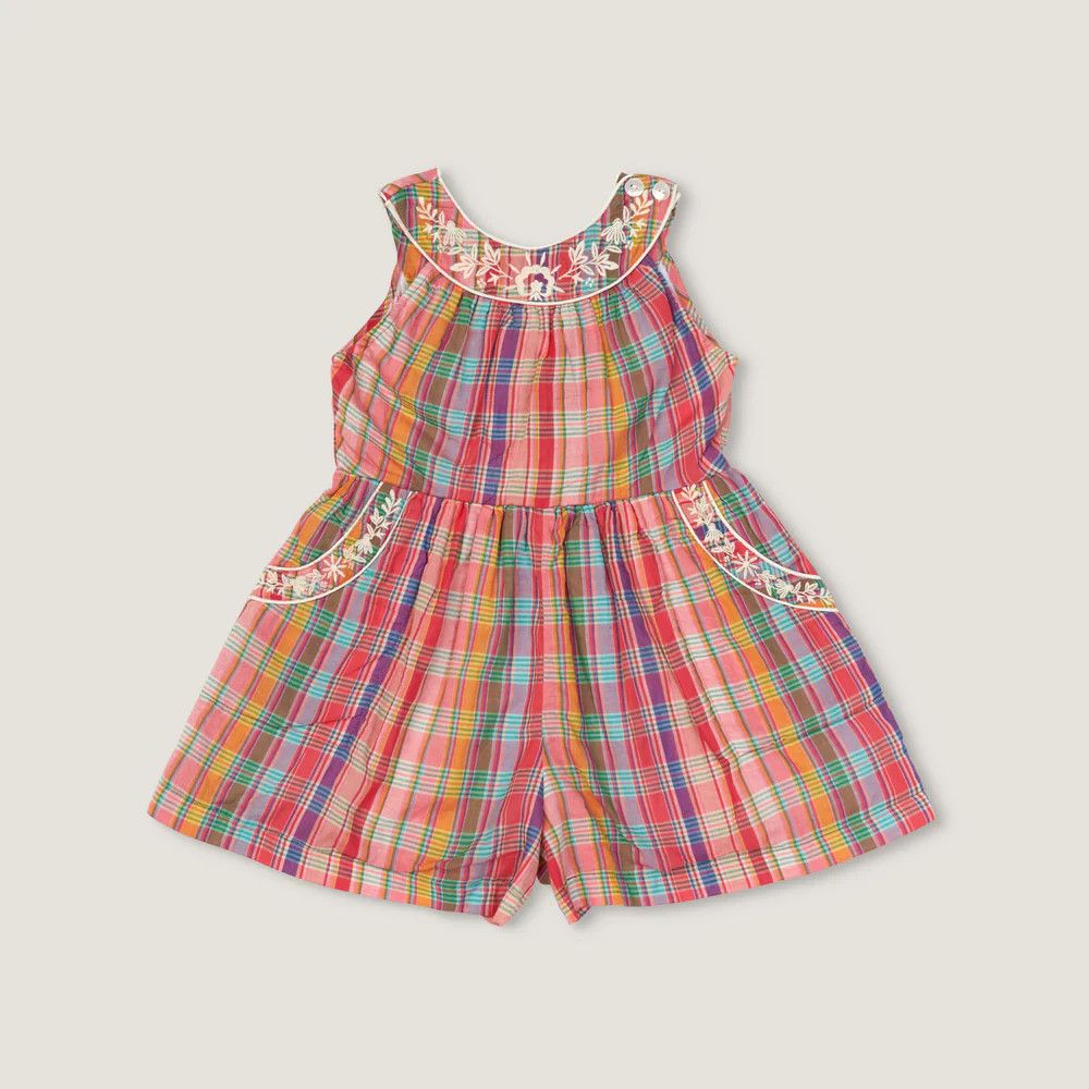 Thea Romper Red Madras Plaid