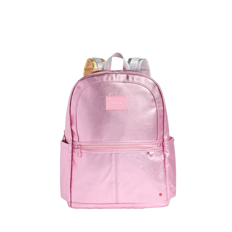 Kane Double Pocket Large Backpack Pink/Silver