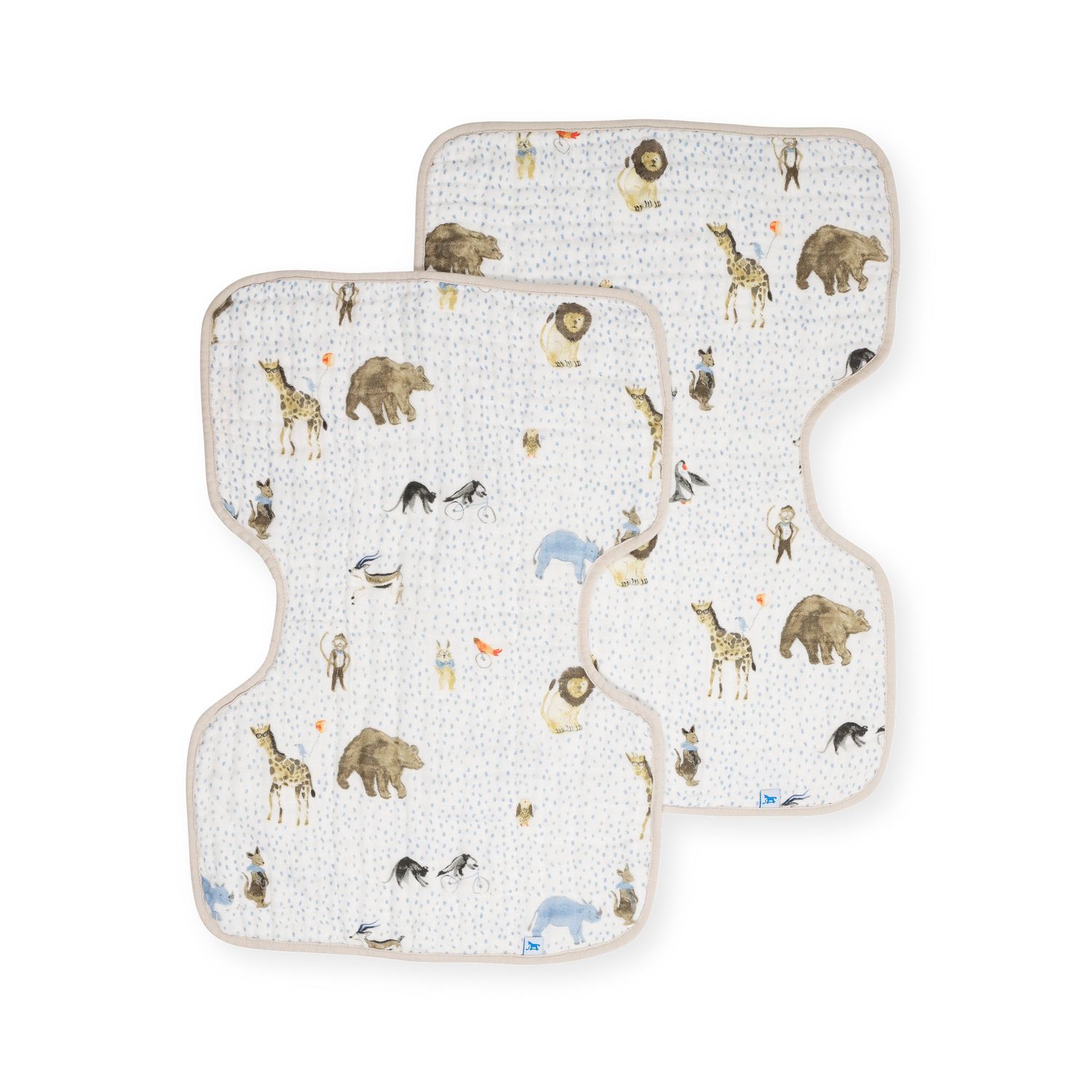 Cotton Muslin Burp Cloth 2 Pack - Party Animals