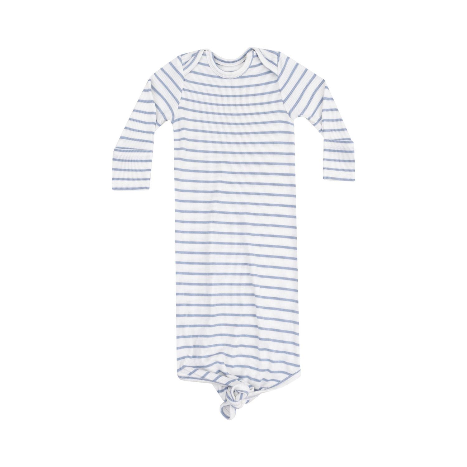 French Stripe Dusty Blue Knotted Gown 