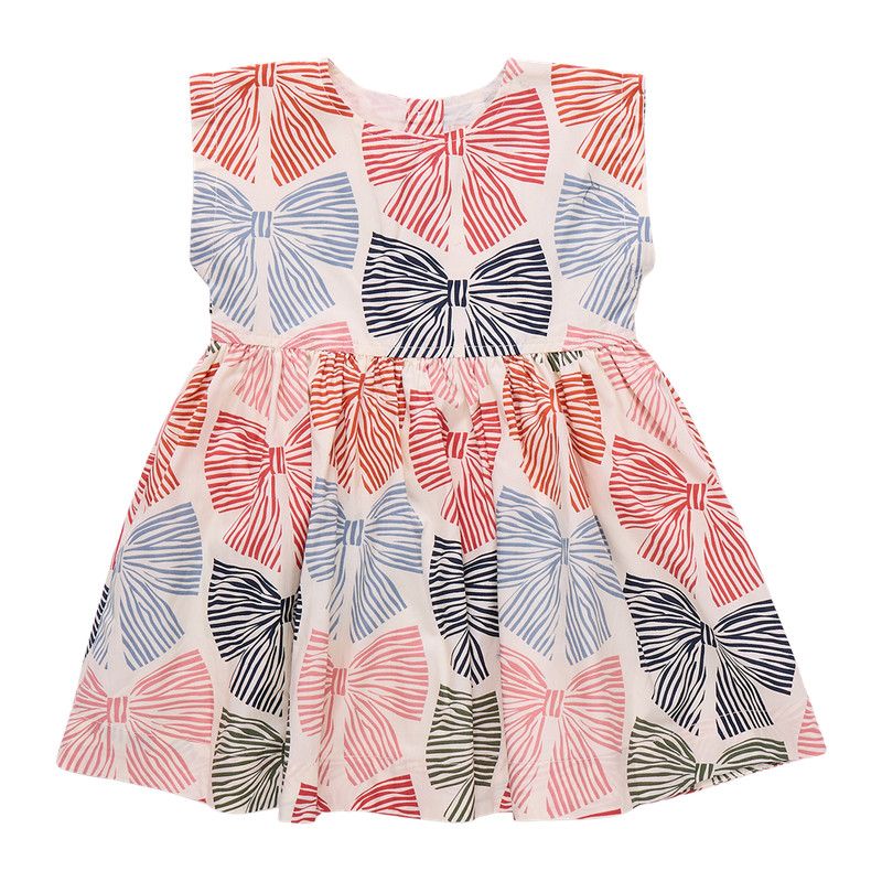 Adaline Dress Multi Striped Bows