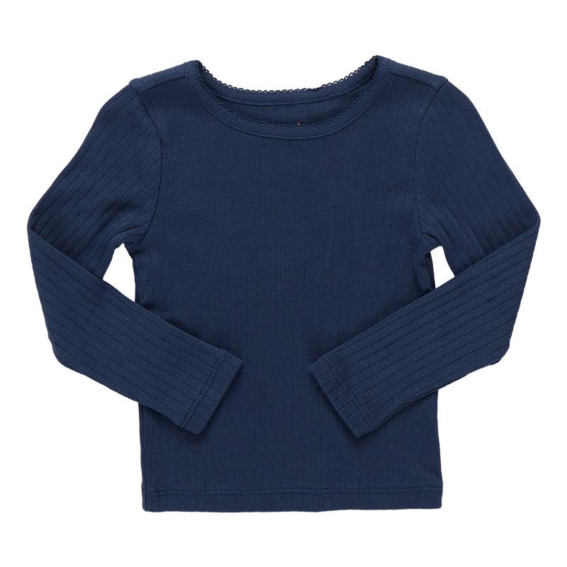 Seesaw Long Sleeve Rib T-Shirt Navy