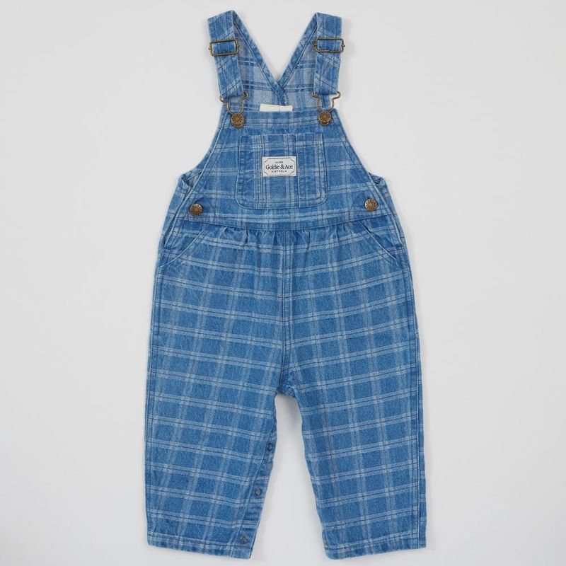 Austin Denim Check Overalls