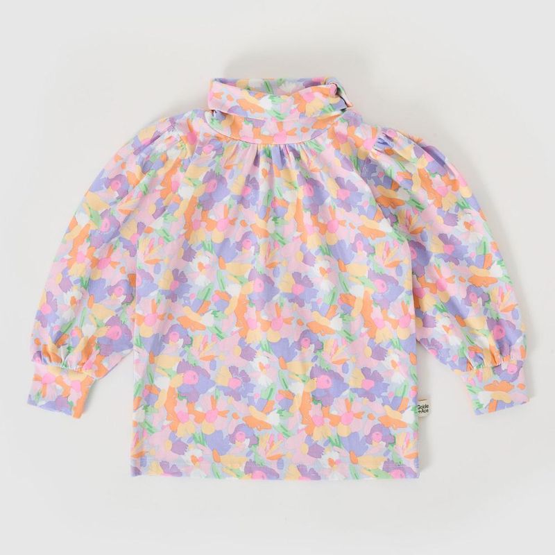 Pastel Bouquet Sofia Puff Sleeve Skivvy